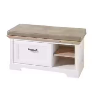 Garderobenbank Flurbank JASMIN Pinie weiß Nachbildung inkl. Kissen EAN:4250314543908