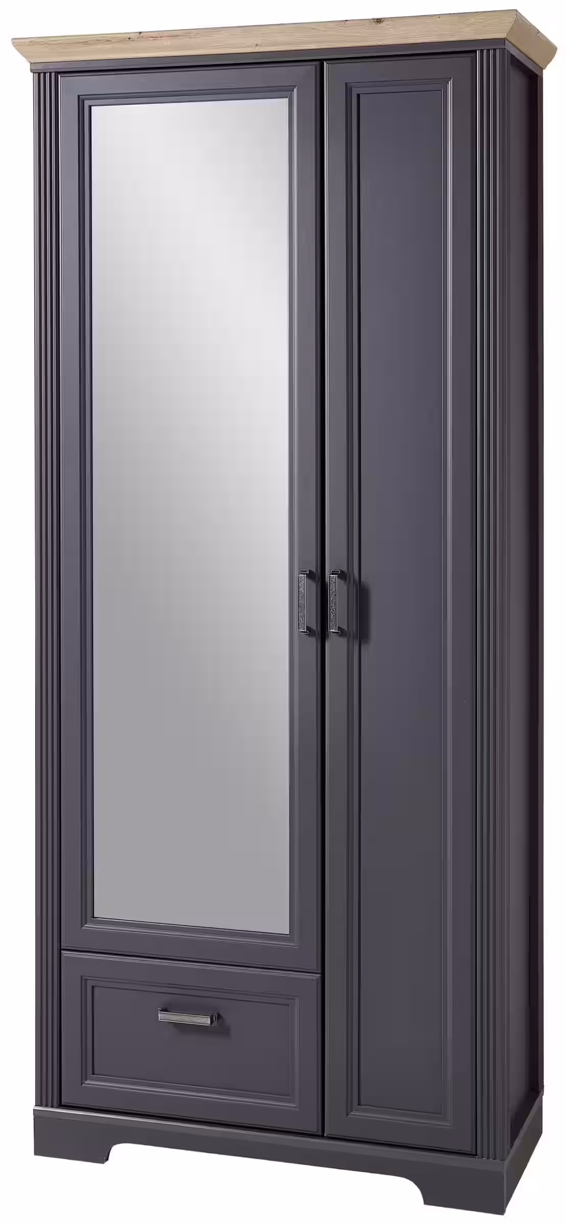Dielenschrank JASMIN 2-türig Graphit mit Spiegel EAN:4250314543953
