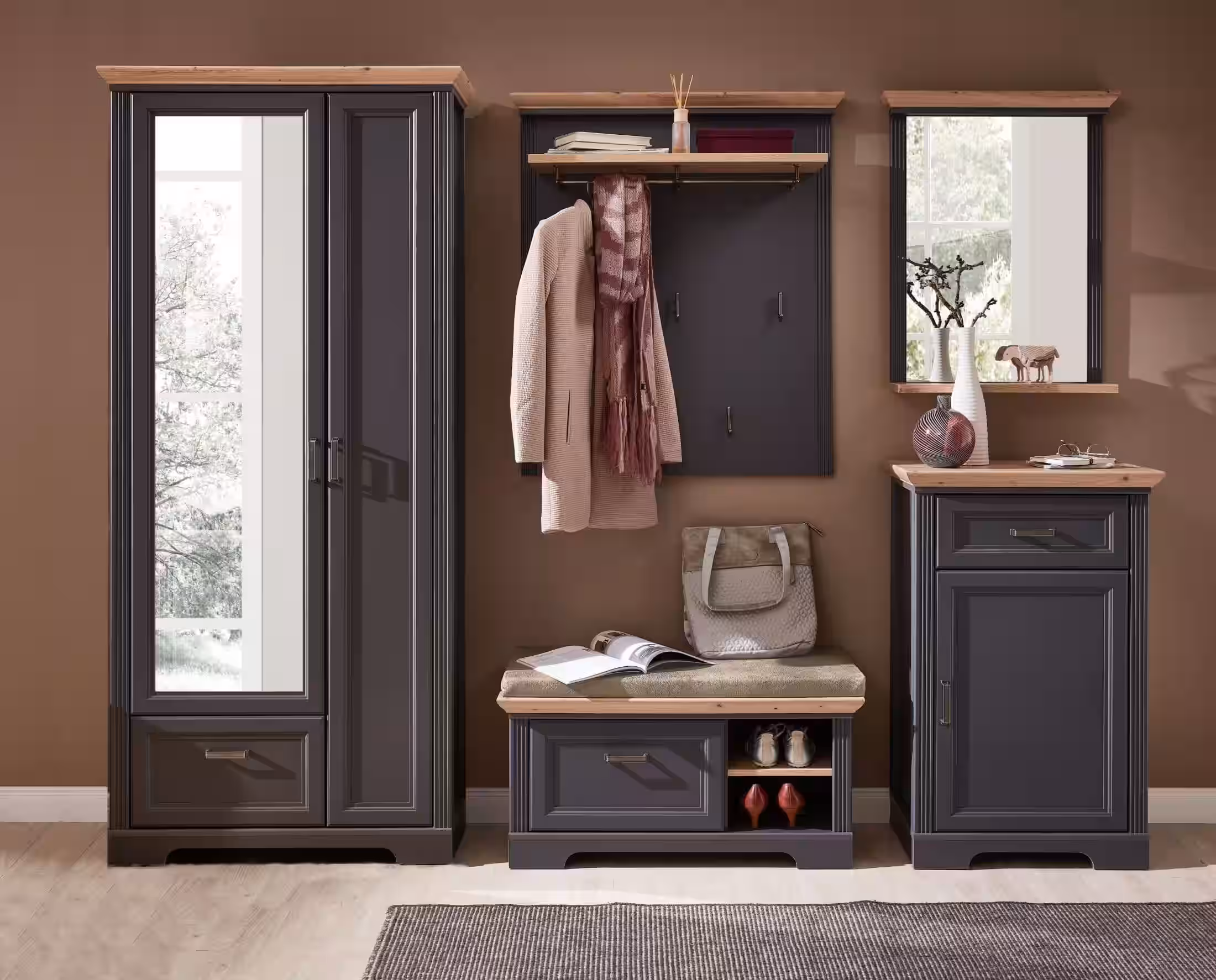 JASMIN Garderoben Set GH82 Farbton Graphit 5-teilig EAN:4250314544059