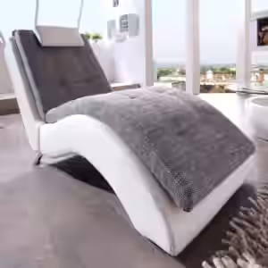 Liege Relaxliege Varese Weiß/Grau inkl. Kopfkissen von Benformato EAN:4250983101249