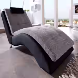 Liege Relaxliege Benformato Varese Schwarz/Grau inkl. Kopfkissen EAN:4250983101348