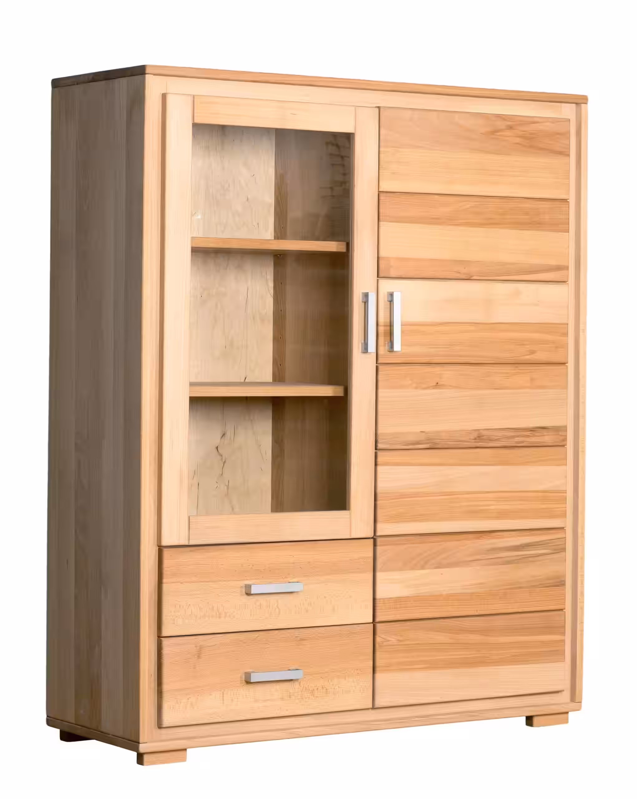 Highboard Vitrine Genf 2-türig Kernbuche Massivholz geölt EAN:4250983105544