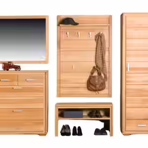 Garderoben Set Genf I Kernbuche Massivholz geölt 5-teilig EAN:4250983105766