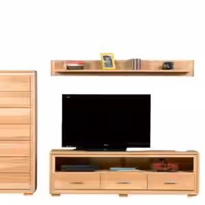 Wohnwand Genf Set VI Kernbuche Massivholz geölt 4-teilig EAN:4250983106039