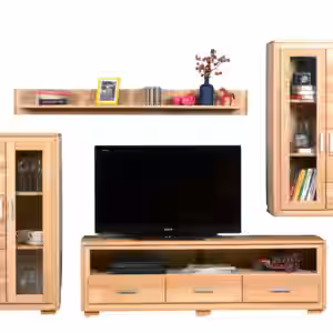 Wohnwand Genf Set X Kernbuche Massivholz geölt 4-teilig EAN:4250983106084