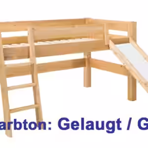 halbhohes MOBY Kinderbett mit Rutsche Kiefer von Dolphin EAN:4250983108187