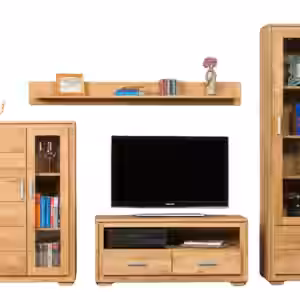 Wohnwand Basel Set IX Wildeiche Massivholz geölt 4-teilig EAN:4250983110845