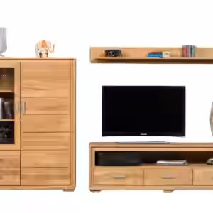 Wohnwand Basel Set V Wildeiche Massivholz geölt 3-teilig EAN:4250983110883