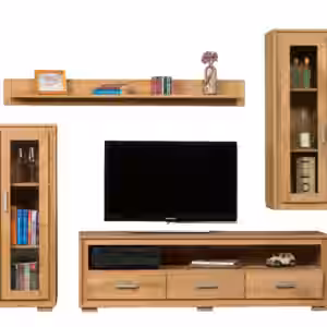 Wohnwand Basel Set IV Wildeiche Massivholz geölt 4-teilig EAN:4250983110890