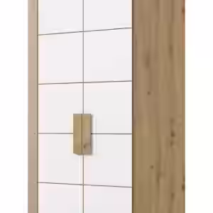Eckschrank ARKINA Kleiderschrank mit 2 Türen Artisan Eiche und Weiß EAN:5904767545659