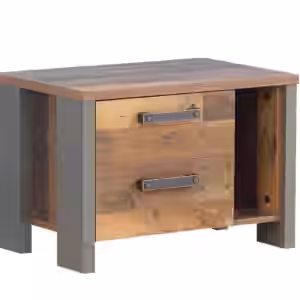 Nachtkommode Nachtkästchen CLIF 2 Schubladen Optik: Old Wood Vintage EAN:5904767879594