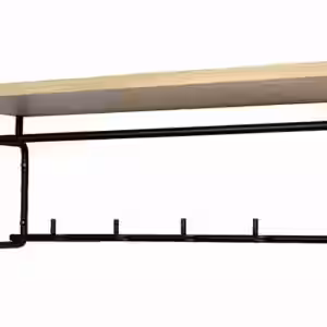 Wandgarderobe CLINT 3 Schwarz lackiert mit Hutablage aus Eichenholz EAN:8712077105749